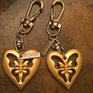 Set Of 2 ST JOHN Heart Butterly key chains charms